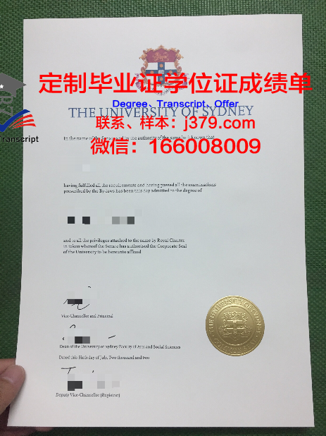 悉尼大学文凭样式展示
