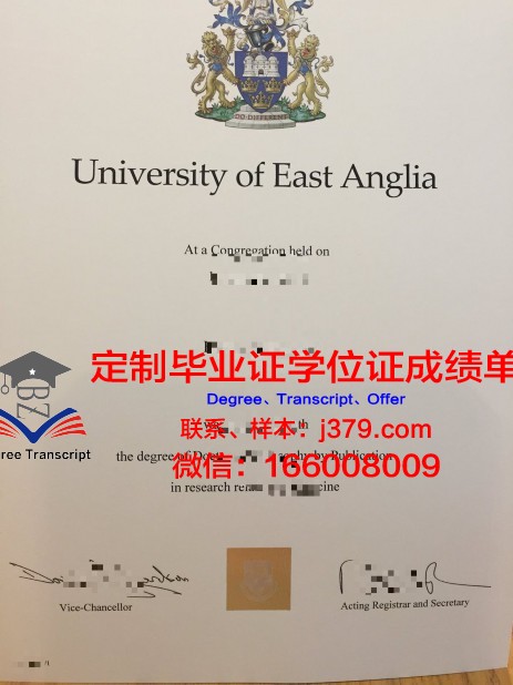 东安格利亚大学电子毕业证书版