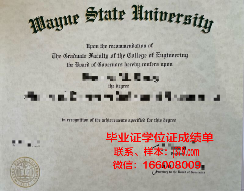 韦恩州立大学毕业学位