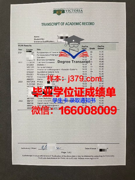 维多利亚理工学院毕业证书风貌一览