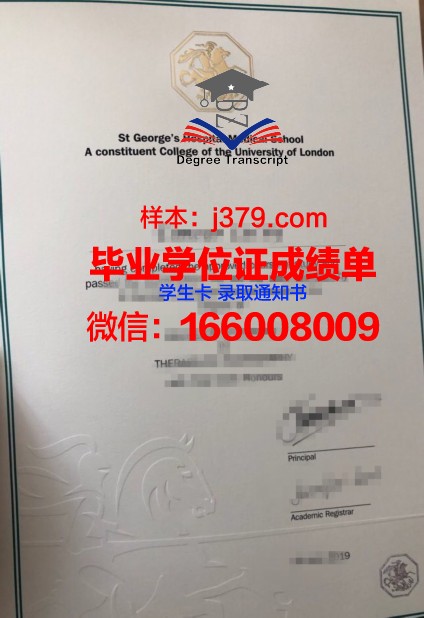 伦敦大学圣乔治医学院学位证书样本展示