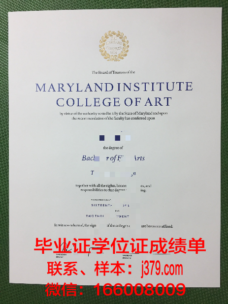 马里兰P课程硕士学位证明