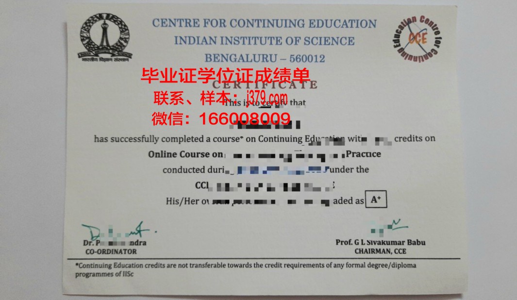 谢思RA科学学院本科生毕业资格证书