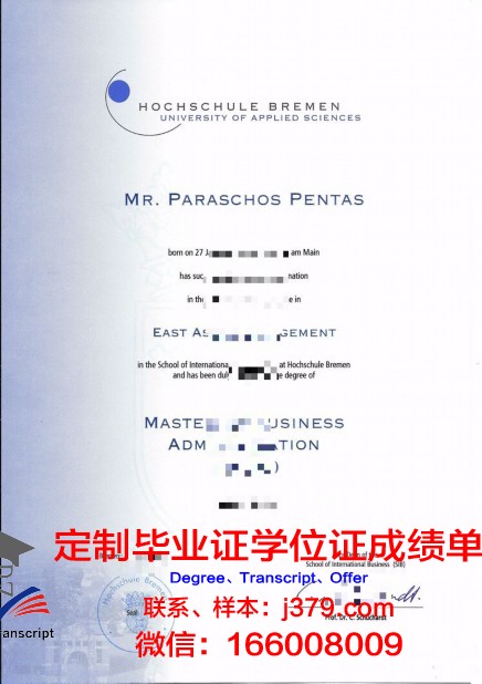 美因茨应用技术大学研究生学位证明