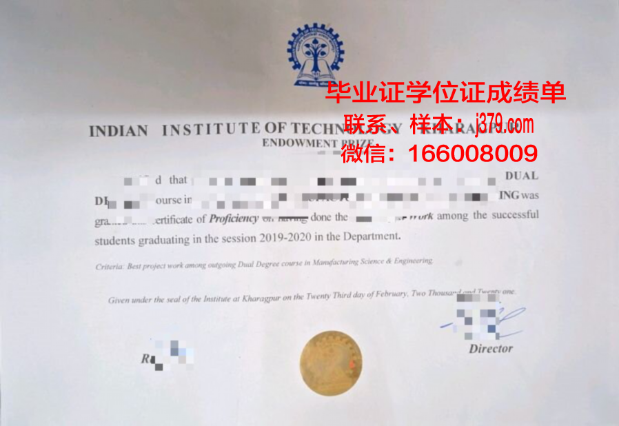 印度理工学院印多尔校区毕业证书及学位文凭