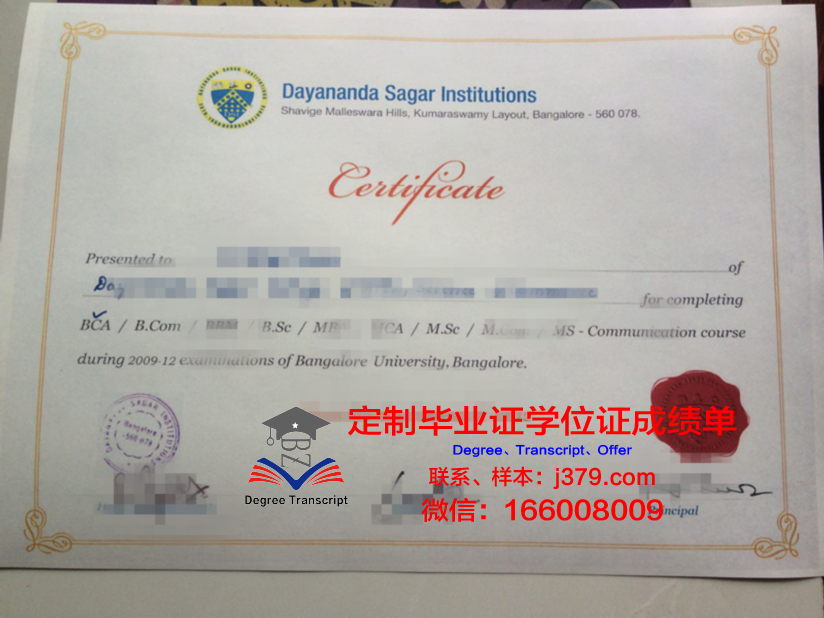 班加罗尔大学博士学历证明