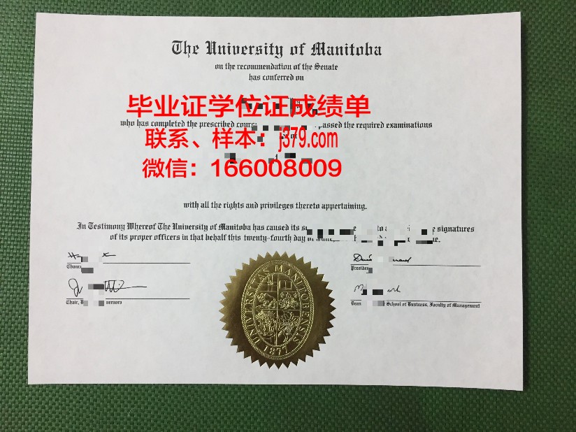 曼尼托巴省大学电子毕业证书