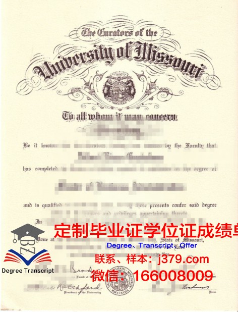 中密苏里大学本科证书
