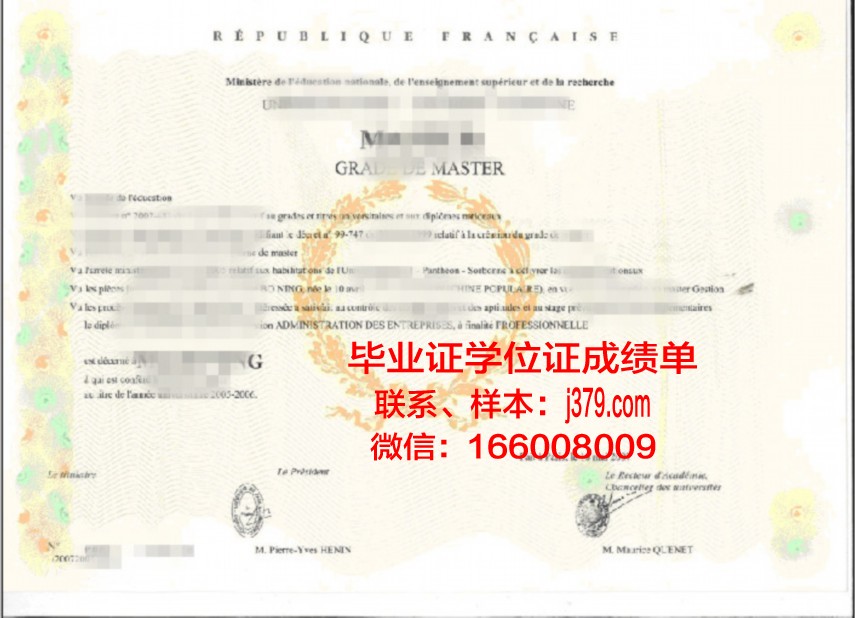 DBS学术学位证书