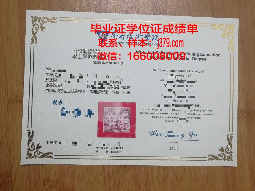 国立技术学院学位证书及成绩记录单